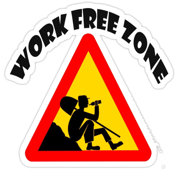 Work Free Zone Stickers By Meldevere Redbubble