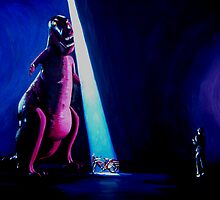 Pee Wee Herman's Bicycle Eaten by Dinosaur by kaptainmyke