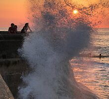 Cromer high tide soaking by Paul Ward