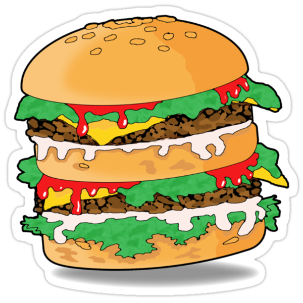 "Cartoon Hamburger" Stickers by mdkgraphics | Redbubble