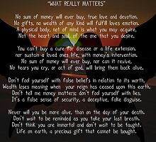 "WHAT REALLY MATTERS" by Toni Kane