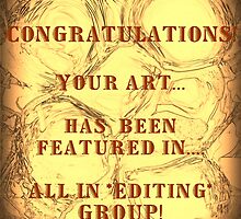 TEMP banner for featured art for All In *Editing* group by linmarie
