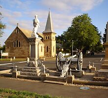 Cenotaph and Catholic Church, Ross by Wendy Dyer
