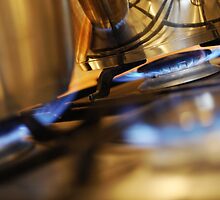 Pan on gas hob by Sami Sarkis