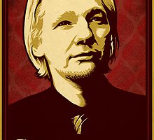 Julian Assange Courage Is Contagious by LibertyManiacs