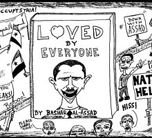 Loved by Everyone by Bashar Assad book cover cartoon by bubbleicious