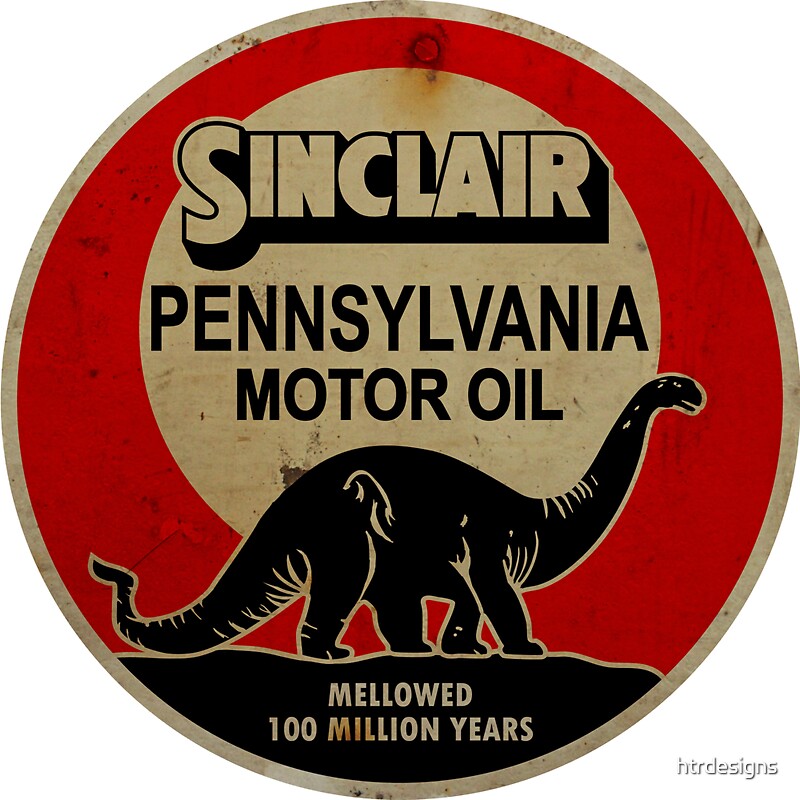 “Sinclair Motor Oil vintage sign reproduction. Rusted version” by