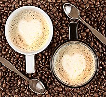 Caffe Latte for two by Gert Lavsen