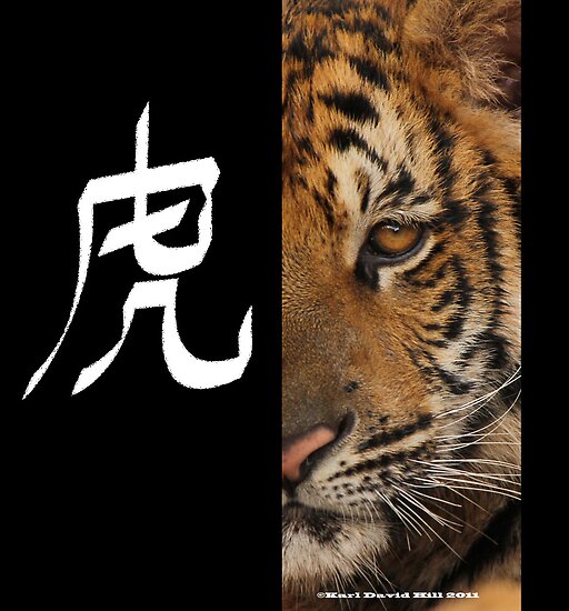 "Tiger symbol (Chinese word for tiger) 001" by Karl David Hill Redbubble