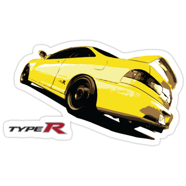 Acura Type on Acura Integra Type R  Yellow   Stickers By Avdesigns   Redbubble