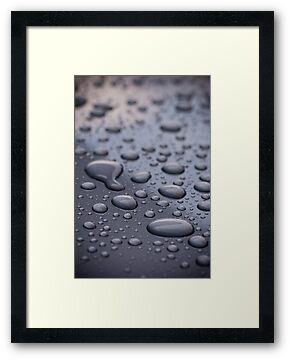 Picture of water droplets on frame