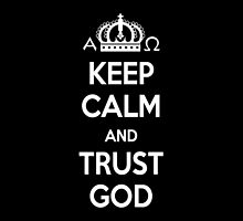 Religious Christian iPhone 4 Case Cover Keep Calm And Trust God Black by Lana Wynne