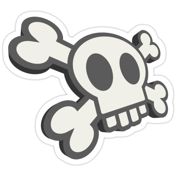 "Funky Cartoon Skull & Crossbones" Stickers by Giles | Redbubble