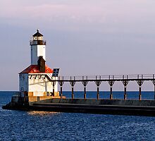 Michigan City, Indiana Light at Dawn by Kenneth Keifer