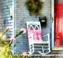 Rocking Chair With Pink Pillow by Susan Savad