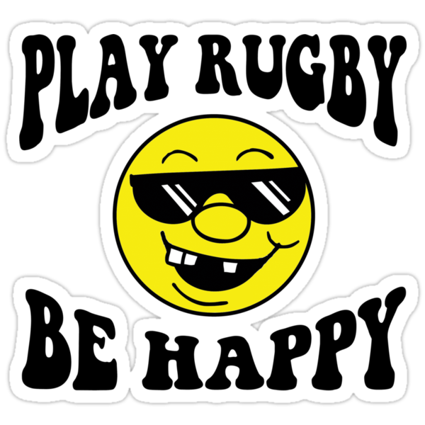 Funny Stickers Shirts on Funny Rugby Be Happy  Stickers By Sportst Shirts   Redbubble