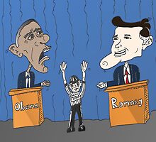 Obama Romney debate caricature by Binary-Options