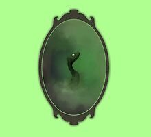 A green dragon emerging from the mist by astralsid