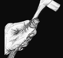 Wrench in Mechanic's Hand, black background by alanmccormick