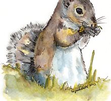 Squirrel Tasting a Flower by Lynn Oliver