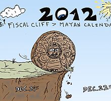 Mayan Calendar at Fiscal Cliff cartoon by Binary-Options