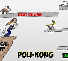 Poli-Kong economics President Obama caricature by Binary-Options