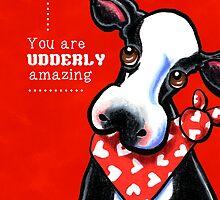 Udderly Amazing Funny Cow Valentine by offleashart