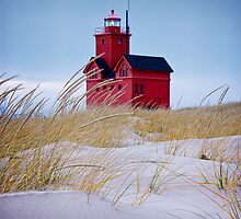 Lighthouse Big Red in Holland Michigan by Randall Nyhof