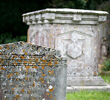 Headstone and crypt in Clayton Churchyard, Sussex by Maxine Collins