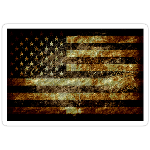 Grunge American Flag 3 Stickers By Nhan Ngo Redbubble 