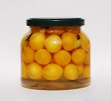 Jar of Yellow Cherry Grappa Preserve by jojobob