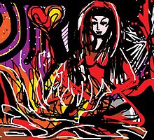 By the light of camp fire magic by Anthea Slade