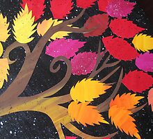 Autumn- made from recycled maths books by cathyjacobs