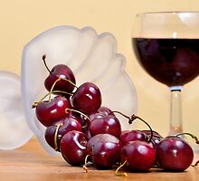 Red cherries and wine by 7horses