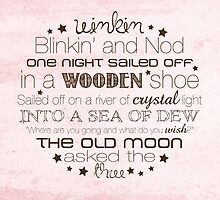 Winkin Blinkin and Nod – Square – Pink by Janelle Wourms