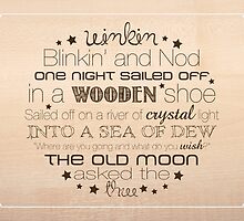 Winkin Blinkin and Nod – 4:5 – Wood by Janelle Wourms