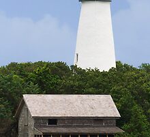 Ocracoke Light and Beach House by Kenneth Keifer