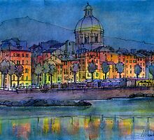 Genova pegli by night by Luca Massone disegni