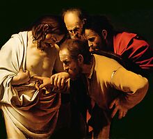 The Incredulity of St. Thomas by Caravaggio by Bridgeman Art Library