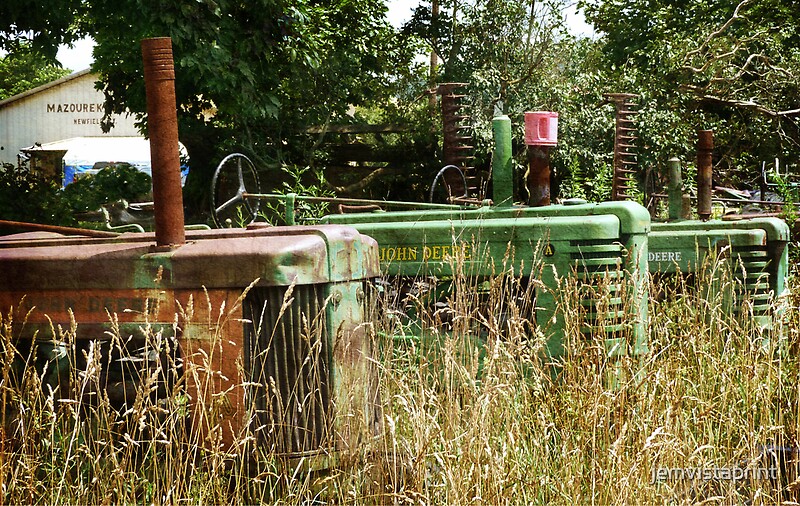 "John Deere Graveyard rustic tractor photography" by jemvistaprint