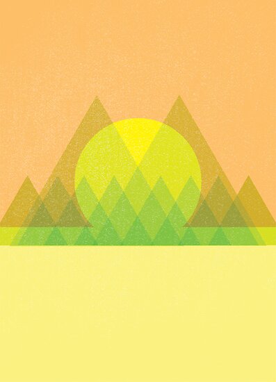"Geometric Abstract Mountains " by HildaLu | Redbubble