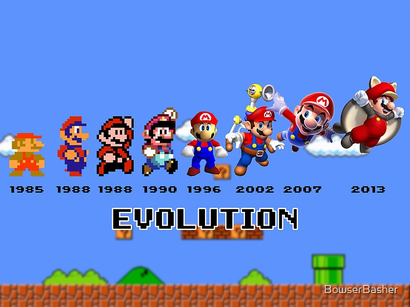 The Evolution Of Mario Posters By Bowserbasher Redbubble