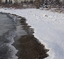 Snowy Winter Beach Patterns - Lake Ontario, Toronto, Canada by Georgia Mizuleva