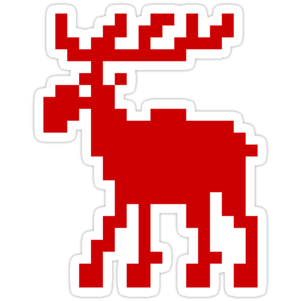 "Pixel Moose" Stickers by tinybiscuits | Redbubble