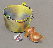 Brass Pan and Onions by Maureen Sparling