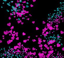 Pink Passion Swirling Hearts by Mariannne Campolongo