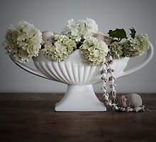 Vase with Flowers, Shells and Dolls Heads (Quite Contrary} by Kim-maree Clark