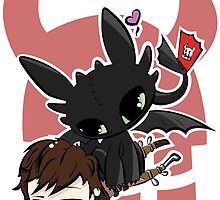 Toothless and Hiccup by JotunRunt