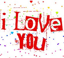 i love you rainbow hearts by chromatosis