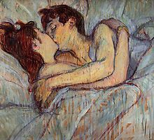 In Bed The Kiss by Henri de Toulouse-Lautrec by catfantastic
